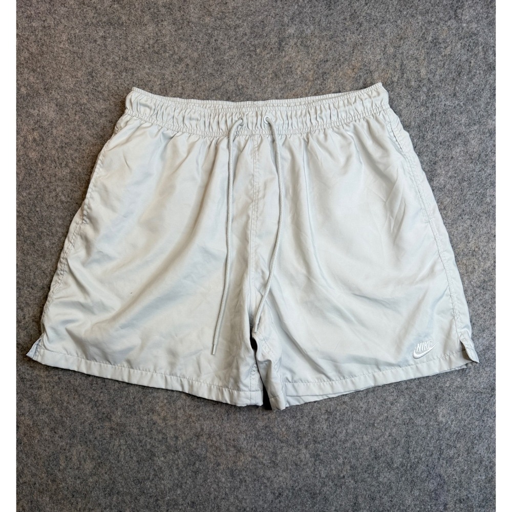 Nike Sportswear Woven Flow Shorts Mens L Light Silver Gray Running Lined Logo